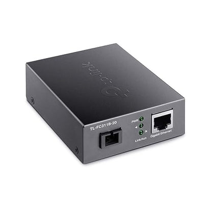 TP-Link TL-FC311B-20 | Gigabit WDM SFP to RJ45 Fiber Media Converter | Fiber to Ethernet Converter | 10/100/1000Mbps RJ45 Port to 1000Base-LX Single-Mode Fiber | Extend Fiber Distance Up to 20 km