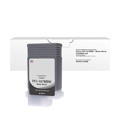 Clover Replacement Ink Cartridge for Canon PFI-107MBK 6704B001AA | Matte Black
