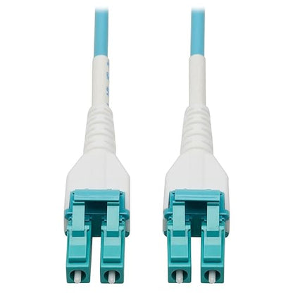 Tripp Lite Fiber Optic Cable 100 GbE, 164 feet / 50 Meter, Multimode Fiber, Duplex 50/125 OM4 LC/LC, LSZH, Armored Aqua (N821-50M-AQ-AR) 50 Meters