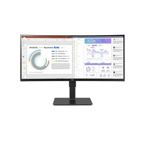 LG Ultrawide 34BQ77QB-B 34 Webcam UW-QHD Curved Screen LED Monitor - 21:9 - Textured Black