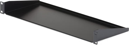 StarTech.com 1U Server Rack Shelf - Universal Rack Mount Cantilever Shelf for 19" Network Equipment Rack &amp; Cabinet - Heavy Duty Steel – Weight Capacity 33lb/15kg - 7" Deep Tray, Black (CABSHELF1U) 7" Depth 1U Rack Shelf