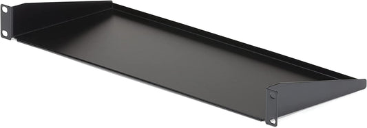 StarTech.com 1U Server Rack Shelf - Universal Rack Mount Cantilever Shelf for 19" Network Equipment Rack &amp; Cabinet - Heavy Duty Steel – Weight Capacity 33lb/15kg - 7" Deep Tray, Black (CABSHELF1U) 7" Depth 1U Rack Shelf