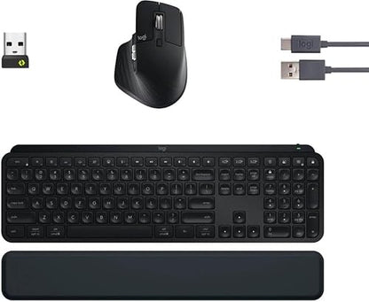 Logitech MX Keys S Combo - Performance Wireless Keyboard and Mouse with Palm Rest