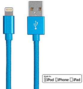 Monoprice Apple MFi Certified Lightning to USB Charge &amp; Sync Cable - 3 Feet - Blue Compatible with iPhone X 8 8 Plus 7 7 Plus 6s 6 SE 5s, iPad, Pro, Air 2 - Palette Series 3 Feet Blue