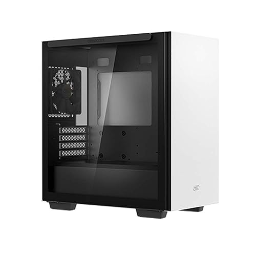 DeepCool MACUBE 110 WH Micro ATX Case with Full-Size Magnetic Tempered Glass Removable HDD Cage and Built-in Graphics Card Holder - White