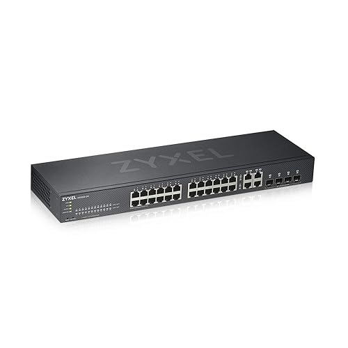 Zyxel 24-Port Gigabit Ethernet NebulaFlex Smart Managed Switch | 4X RJ-45/SFP Ports | Metal | Limited Lifetime GS1920-24v2 24 Ports Cloud Ready