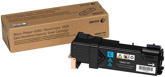 Xerox Phaser 6500/ WorkCentre 6505 Cyan Standard Capacity Toner Cartridge (1,000 Pages) - 106R01591 Standard Capacity Cyan Standard Capacity