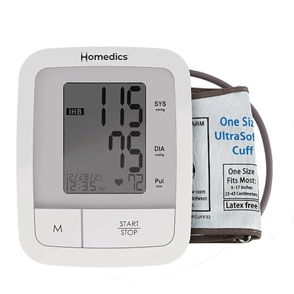 HoMedics Automatic Arm Blood Pressure Machine For Home Use Clinically Proven Accurate Quick and Comfortable Readings 60 Memories One-Size Arm Cuff Fits Most Excessive Body Motion Detector