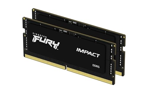 Kingston Technology Kingston Fury Impact 32GB (2x16GB) 6400MT/s CL38 DDR5 SODIMM | Intel XMP 3.0 | Plug N Play | Laptop Memory | Kit of 2 | KF564S38IBK2-32