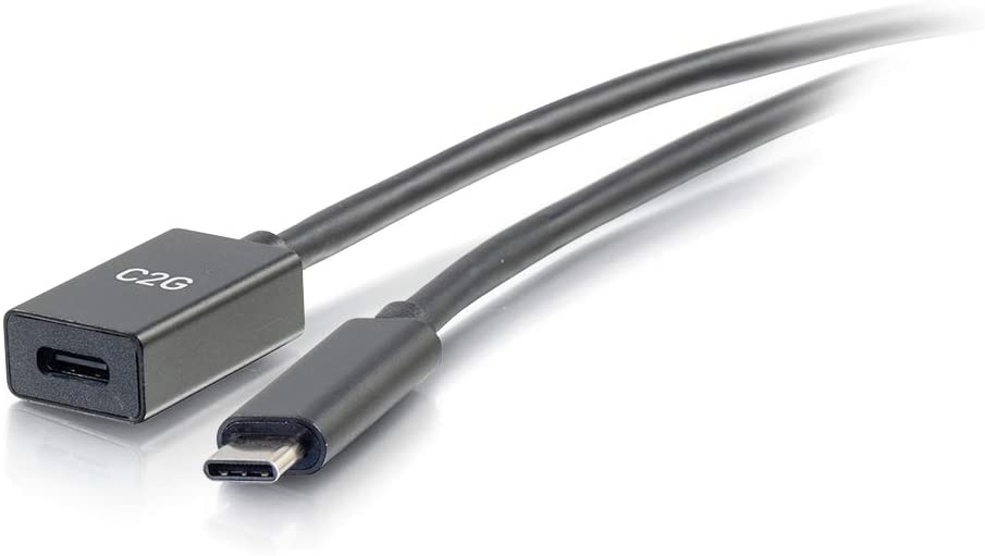 Ortronics inc C2G 28656 USB-C to C 3.1 (Gen 1) Male to Female Extension Cable (5Gbps) Black (3 Feet .9 Meters)