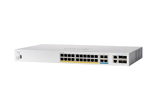 Cisco Business CBS350-24MGP-4X Managed Switch | 4 Port 2.5GE | 20 Port GE | PoE | 2x10G Combo | 2x10G SFP+ | Limited Lifetime Hardware Warranty (CBS350-24MGP-4X-NA) 4-port 2.5GE / 20-port GE / PoE+ / 375W / 4 x 10G uplinks