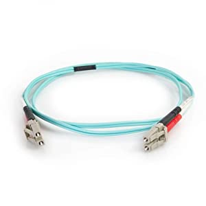C2g/ cables to go C2G 01137 OM4 Fiber Optic Cable - LC-LC 50/125 Duplex Multimode PVC Fiber Cable, Aqua (49.2 Feet, 15 Meters)