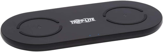 Tripp Lite Dual Wireless Charging Pad Qi-Certified for iPhone Android Black (U280-Q02FL-BK)