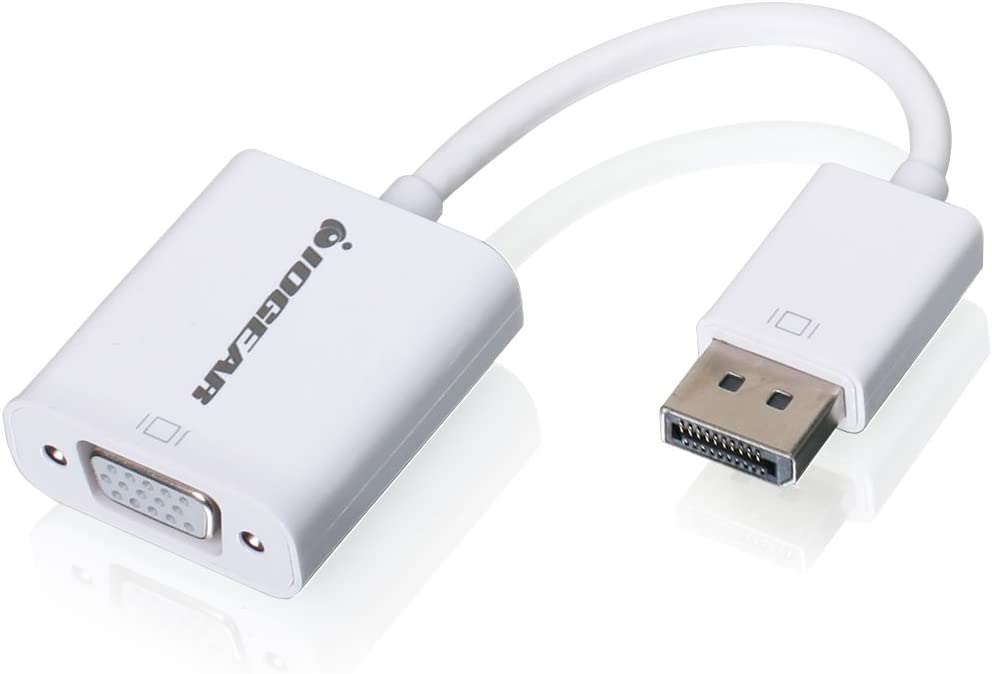 IOGEAR DisplayPort (M) to VGA (F) Adapter - DisplayPort 1.1a for both 1.62 &amp; 2.7 Gbps - Full HD 1080p - GDPVGAW6 DisplayPort to VGA Adapter Cable
