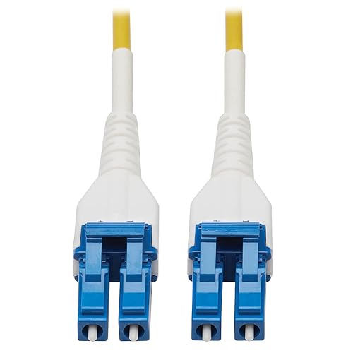 Tripp Lite Fiber Optic Cable 100 GbE, 328 feet / 100 Meter, Singlemode Fiber, LC/LC Duplex 9/125 OS2, LSZH, Armored Yellow (N370-100M-AR)