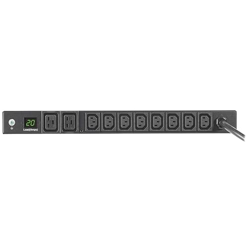 TRIPP LITE PDU Metered 8 C13 2 C19 3.2/3.8kW 208/240V L6-20P 6ft Cord 1URM (PDUMH20HVL66), Black