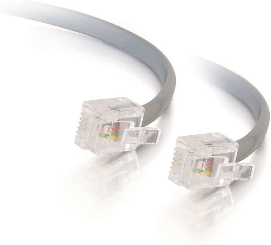 C2g/ cables to go C2G 08133 RJ12 Modular Telephone Cable, Silver (25 Feet, 7.62 Meters) Silver 25 Feet R12 MOD Telephone