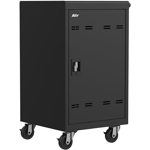 AVer Information Inc. AVerCharge Charging Cart, 38.1" x 24.6" x 21.3", Black