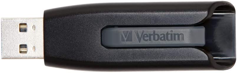 Verbatim 64GB USB 3.0 Store 'n' Go V3 Flash Drive - Cap-Less &amp; PC/Mac Compatible - Gray