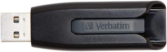 Verbatim 64GB USB 3.0 Store 'n' Go V3 Flash Drive - Cap-Less &amp; PC/Mac Compatible - Gray