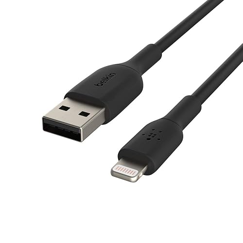 Belkin Lightning Cable (Boost Charge Lightning to USB Cable for iPhone, iPad, AirPods) MFi-Certified iPhone Charging Cable (Black, 15cm) Black Cable