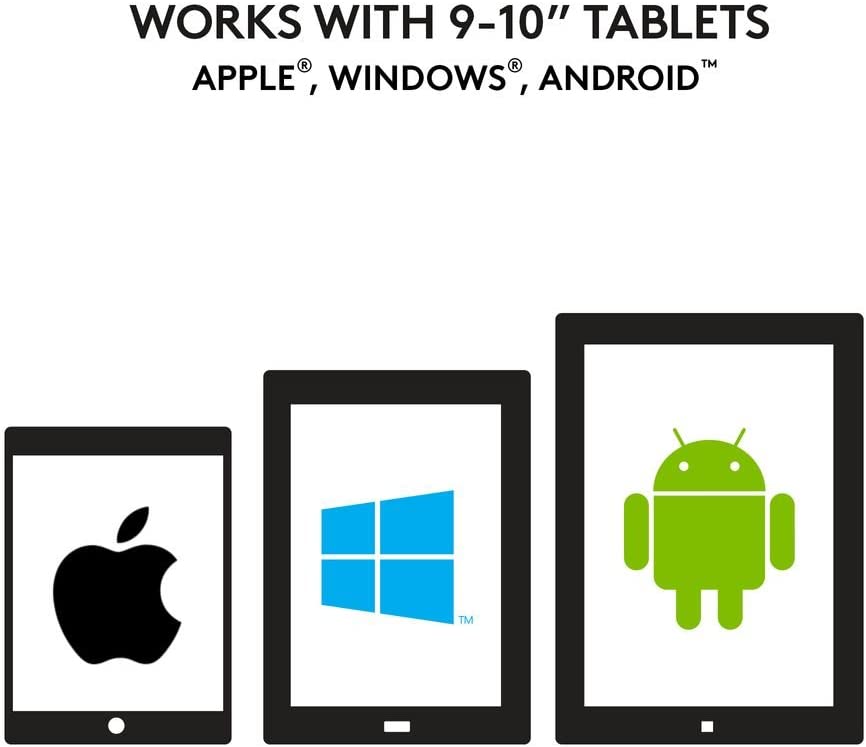 Logitech Universal Folio with Integrated Bluetooth 3.0 Keyboard for 9-10" Apple, Android, Windows Tablets
