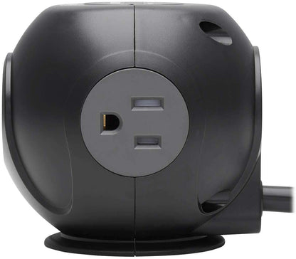 Tripp Lite Surge Protector 3-Outlet Spherical Surge Protector, 4 USB Ports (4.8A Shared) - 6-ft. (1.83 m) Cord, 5-15P Plug, 540 Joules, Black (TLP36USB)