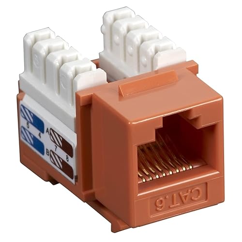 Orange Cat6 Keystone Jack Unshi