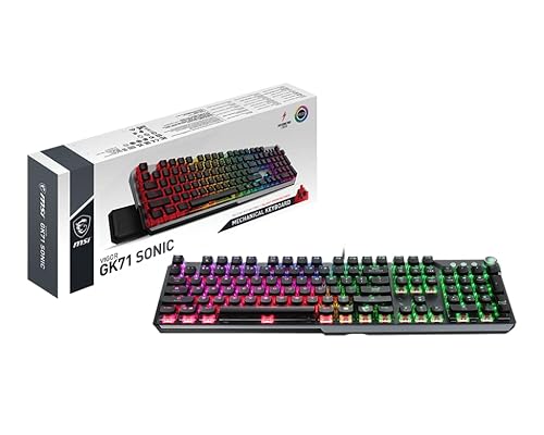 MSI Vigor GK71 Sonic RED AM Mechanical RGB Gaming Keyboard Sonic RED Switches Red VIGOR GK71 SONIC RED AM (Newer Model)