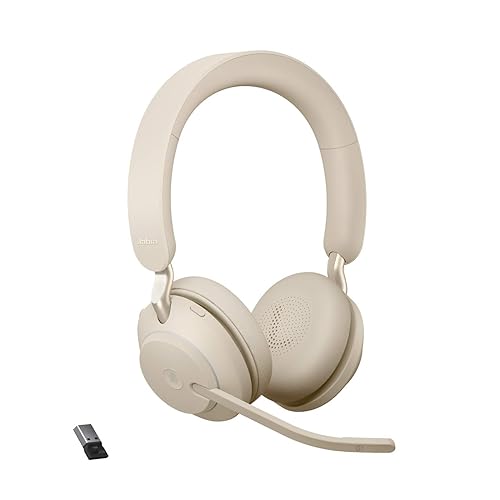 Jabra Evolve2 65 USB-A MS Stereo - Beige Wireless Headset/Music Headphones