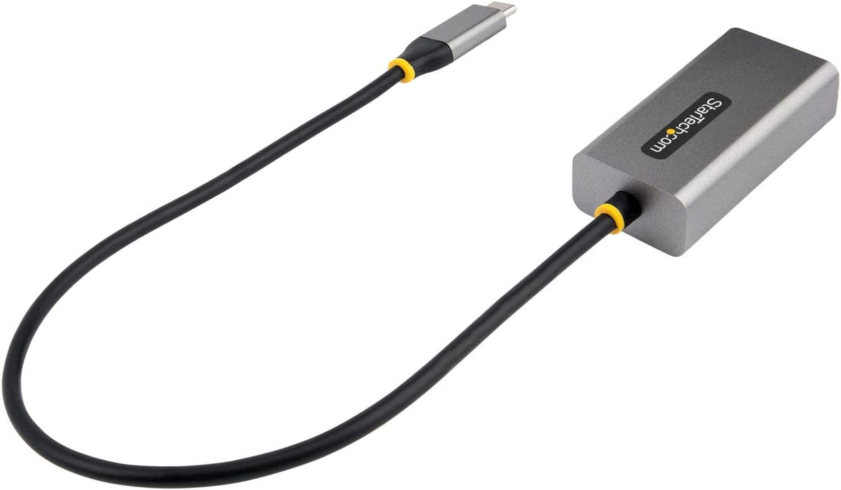 StarTech.com USB-C to Ethernet Adapter, USB 3.0 to Gigabit Ethernet Network Adapter - 10/100/1000 Mbps, USB-C to RJ45 Ethernet Adapter (GbE), 12in Attached Cable, Driverless Install (US1GC30B2)