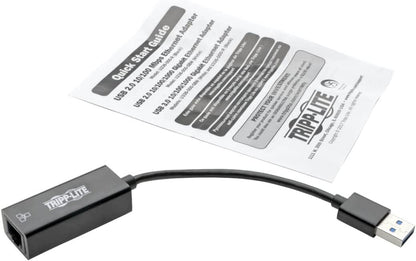 Tripp Lite USB 3.0 SuperSpeed to Gigabit Ethernet NIC Network Adapter 10/100/1000 Mbps(U336-000-R), Black 1-Port Black