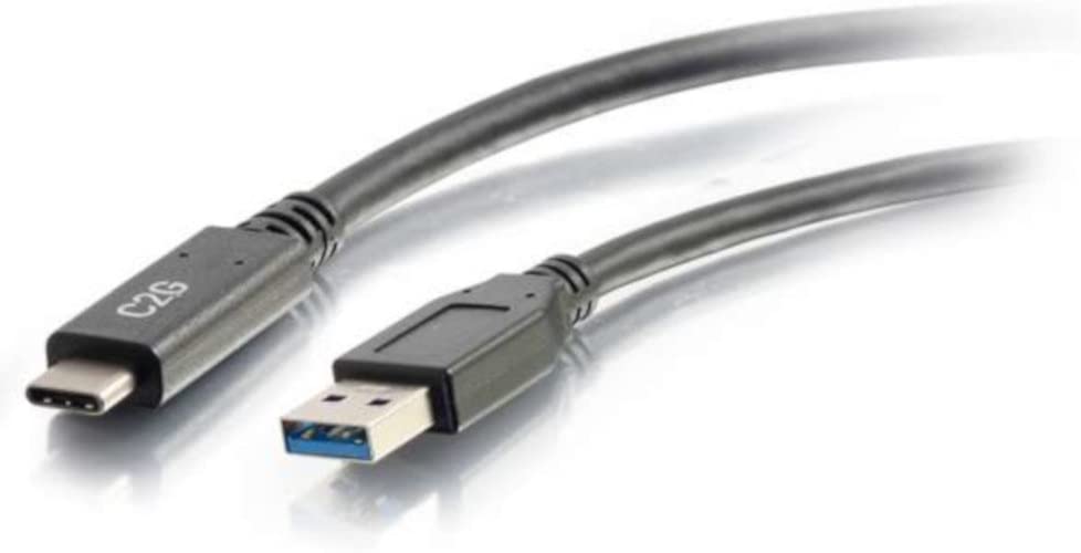 C2g/ cables to go C2G USB Cable, USB 3.0 Cable, USB C to A Cable, Compatible with Thunderbolt 3 Tablet, Chromebook Pixel, Samsung Galaxy TabPro S, LG G6, Macbook, Black, 6 Feet (1.82 Meters), Cables to Go 28832 Type C Male to A Male 6 Feet