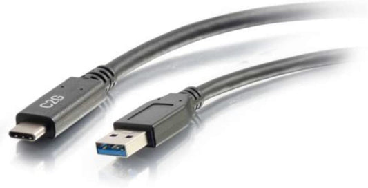 C2g/ cables to go C2G USB Cable, USB 3.0 Cable, USB C to A Cable, Compatible with Thunderbolt 3 Tablet, Chromebook Pixel, Samsung Galaxy TabPro S, LG G6, Macbook, Black, 6 Feet (1.82 Meters), Cables to Go 28832 Type C Male to A Male 6 Feet