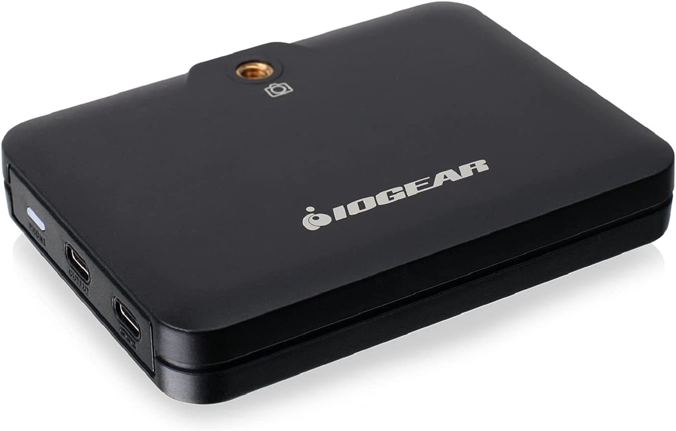 IOGEAR Upstream Mobile Capture Adapter 4K Input, 1080p Capture, Mobile Capture,USB-C and A Host Support Video Output, 1/4" Mounting Screw, UVC Support,OBS &amp; Camerafi Support, PD Passthrough (GUV302P)