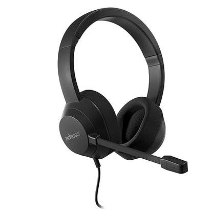 Adesso Xtream P7 Wired Stereo Headset with Copilot AI Shortcut 40mm Stereo Drivers Voice Dictation Mute Button Submit Button Comfortable Fit USB C and USB A for Windows and Mac OS
