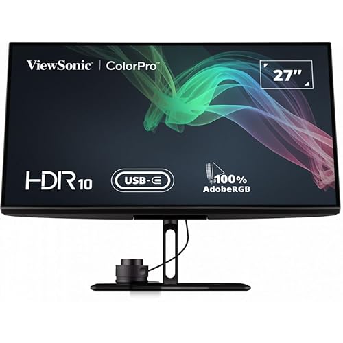 ViewSonic VP2786-4K 27 Inch Premium IPS 4K USB C Monitor with Integrated Color Wheel, 100% Adobe RGB, 98% DCI-P3, Pantone Validated, 90W Charging, HDMI, DisplayPort for Professional Home and Office 27-Inch, 4K, USB C, ColorWheel