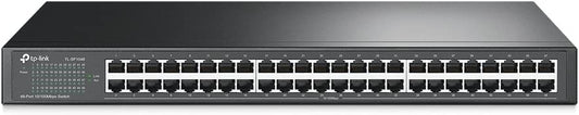 TP-Link 48 Port 10/100Mbps Fast Ethernet Switch | Plug and Play | Rackmount | Sturdy Metal w/ Shielded Ports | Fanless | Limited Lifetime Protection | Unmanaged (TL-SF1048)