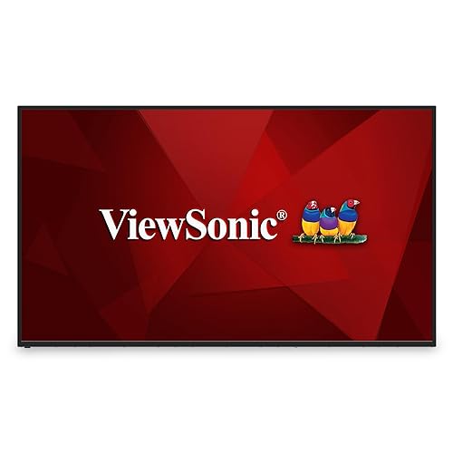 ViewSonic CDE6512 65 4K UHD Commercial Display with VESP, Wireless Screen Sharing, USB Wi-Fi Capabilities, RJ45, HDMI, USB C, Black 65-Inch