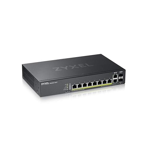 Zyxel 8-Port Gigabit Switch | Layer 2 Managed | PoE+ @ 180 Watt Budget | 2x Gigabit Combo Ports | Hybrid Cloud Mode [GS2220-10HP] 8-Port | PoE+ | 2-Port GbE