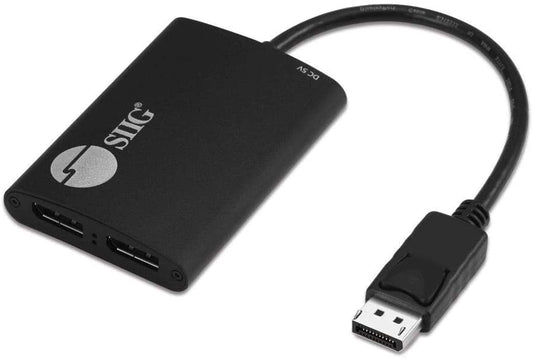 SIIG 2-Port DisplayPort 1.2 to 2 DisplayPort MST Hub Video Splitter, Not for HDMI, DisplayPort Daisy Chain Monitor, Not for MacOS (CE-DP0H11-S1) DisplayPort 1.2 to 2x DisplayPort