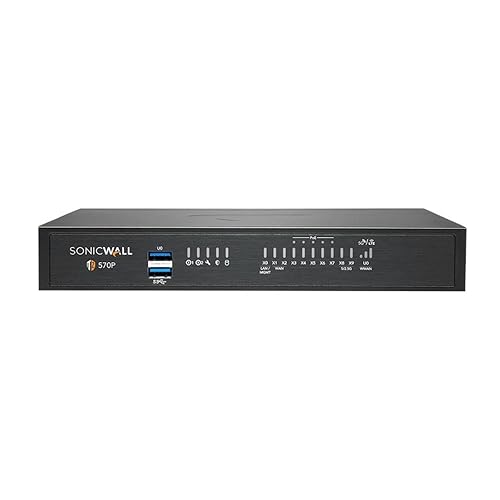 SonicWall TZ570 Network Security/Firewall Appliance - Intrusion Prevention - 8 Port - 1000Base-T - 5 Gigabit Ethernet - 4 Gbit/s Firewall Throughput - AES (192-bit), DES, MD5, AES (256-bit), 3DES, AES (128-bit), SHA-1 - 8 x RJ-45