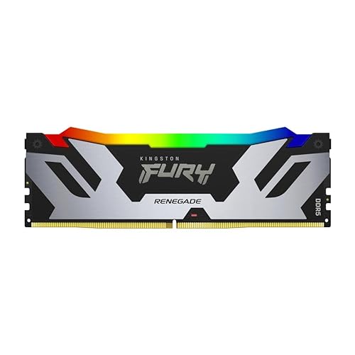 Kingston Fury Renegade RGB 64GB (2x32GB) 6000MT/s DDR5 CL32 DIMM Desktop Memory (Kit of 2) | Intel XMP 3.0 | Infrared Sync Technology | Overclocking Stability | KF560C32RSAK2-64