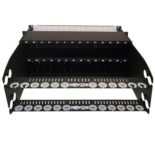 Tripp Lite Enclosure for 28 High-Density Fiber Cassettes, 4U Rack Mount Patch Panel, 10 Gb, 40 Gb and 100/120 Gb Equipment, Up to 336 Duplex LC Ports, Lifetime Manufacturer's Warranty (N482-04U)