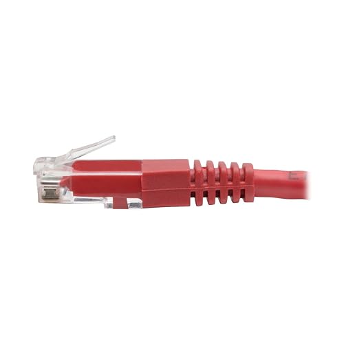 Tripp Lite N200-100-RD Cat6 Cat5e Gigabit Molded Patch Cable RJ45 M/M Red 550Mhz 100' 100' 100 ft. Red