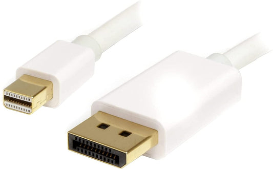 StarTech.com 2m (6ft) Mini DisplayPort to DisplayPort 1.2 Cable - 4K x 2K UHD Mini DisplayPort to DisplayPort Adapter Cable - Mini DP to DP Cable for Monitor - mDP to DP Converter Cord (MDP2DPMM2MW) 6 ft / 2 m White