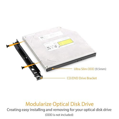 ICY DOCK 6 Bay 2.5 SAS/SATA SSD/HDD & Ultra Slim Optical Disk Drive CD DVD ROM Backplane Enclosure for External 5.25 Bay | ToughArmor MB606SPO-B 6 Bays + ODD