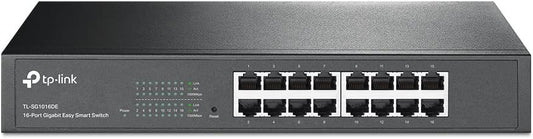 TP-Link 16 Port Gigabit Switch | Easy Smart Managed | Plug &amp; Play | Lifetime Protection | Desktop/Rackmount | Sturdy Metal w/ Shielded Ports | Support QoS, Vlan, IGMP &amp; Link Aggregation (TL-SG1016DE) 16 Port w/ Enhanced Features