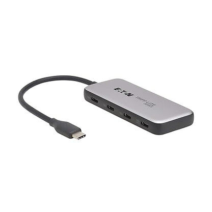 Tripp Lite Series 4-Port USB-C Hub, USB 3.2 Gen 2, 10 Gbps Data Transfer, 100W PD USB-C Charging Hub, Thunderbolt 3 Compatible, Plug-and-Play, Travel-Sized (U460-004-4C-G2C)
