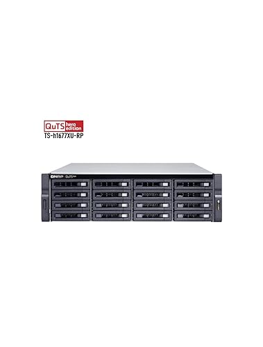 QNAP TS-h1677XU-RP-3700X-32G-US 16-Bay QTS Hero NAS/iSCSI IP-SAN, AMD Ryzen 7 3700X 8C/16T 3.4 GHz